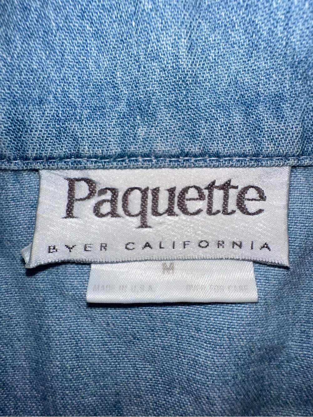 Vintage 100% Cotton Patchwork Button Up | Lightweight 4th of July Chambray M - Picture 9 of 12